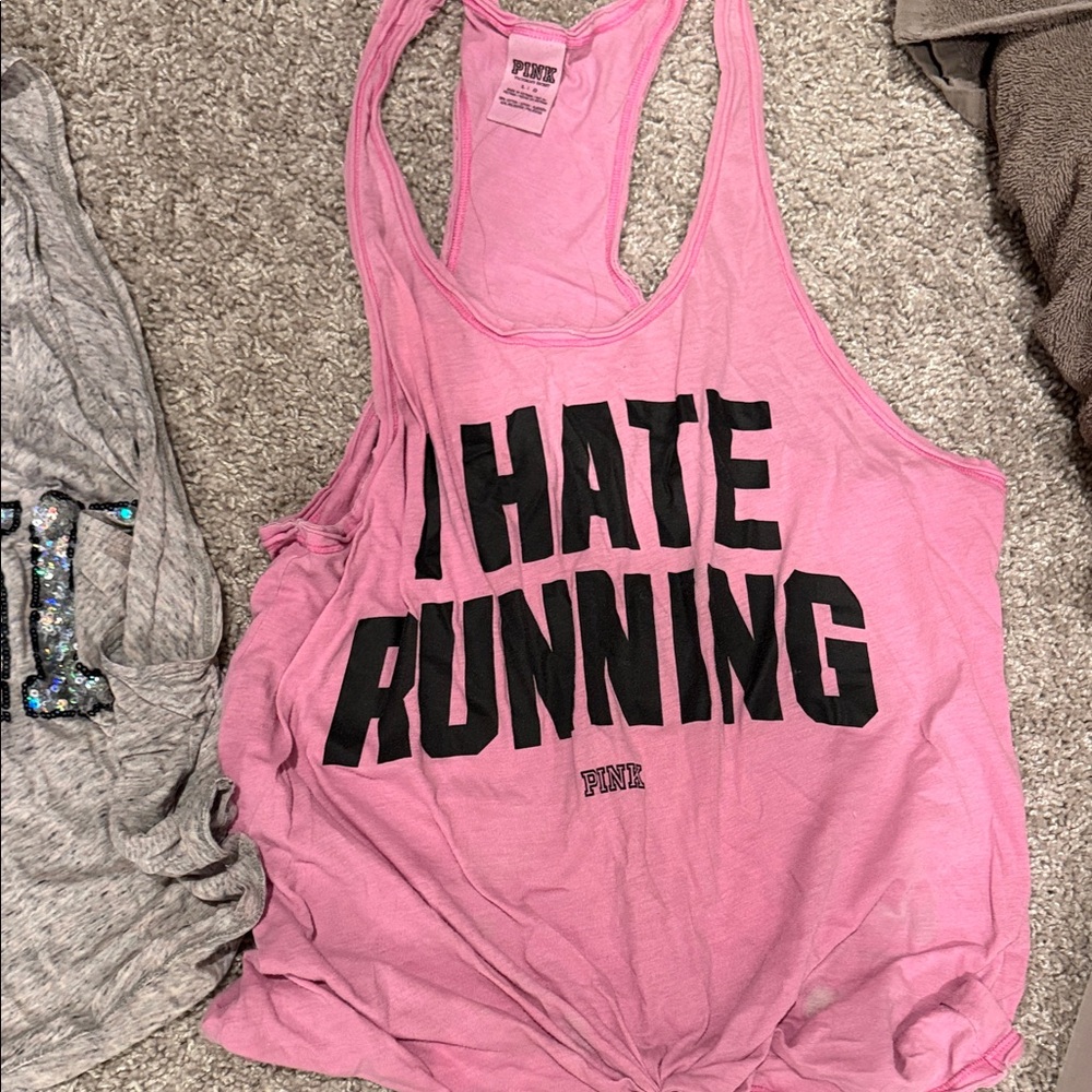 ✨ Victoria’s Secret PINK Racerback Tank Bundle (3) – Graphic Tanks ✨ - Picture 5 of 5